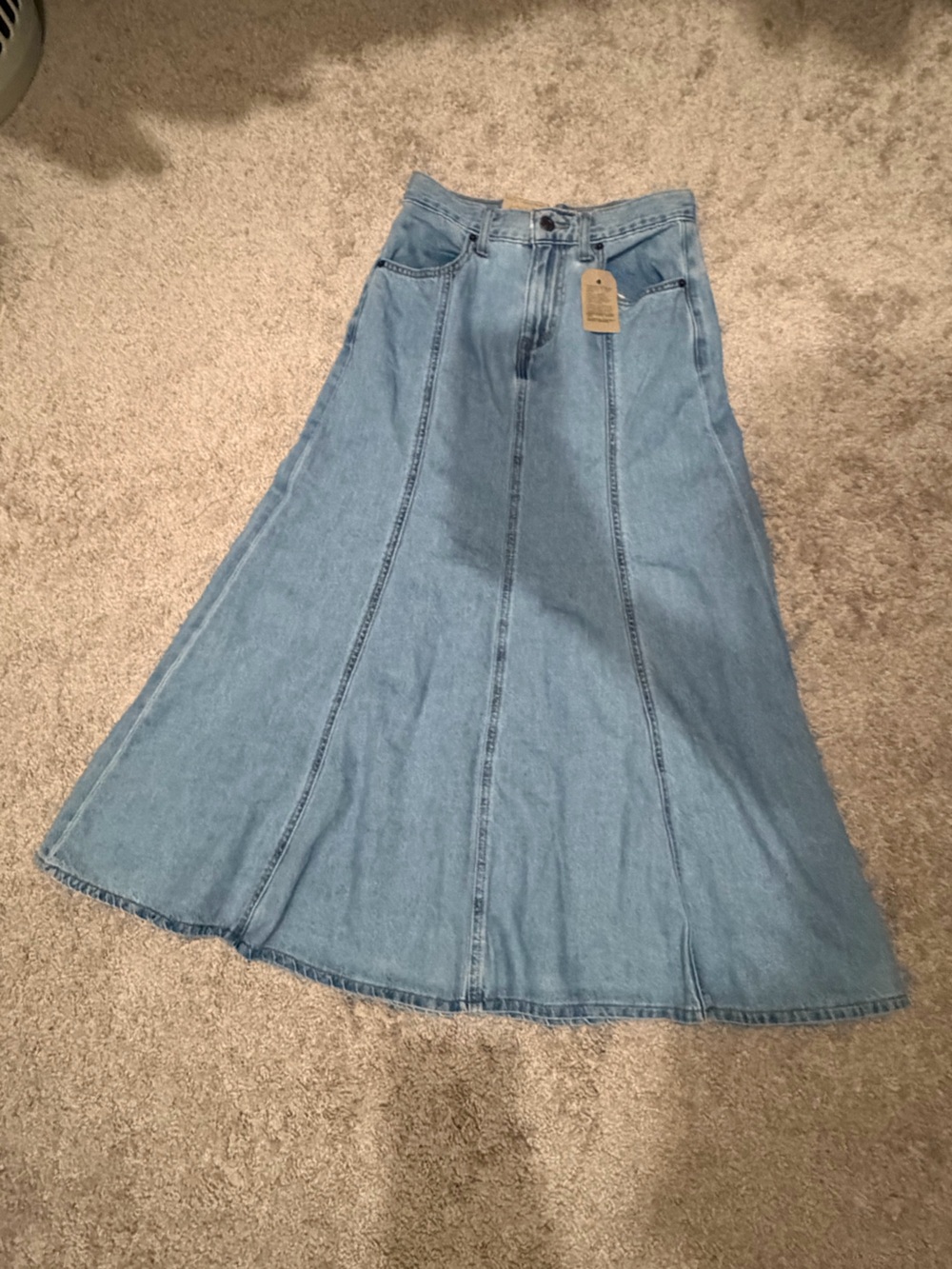 NWT Levi's Light Blue Denim Flare Skirt
